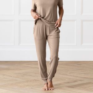 NWT: Cozy Earth WOMEN’S BAMBOO Rib-Knit Jogger Pants - XL - Suede